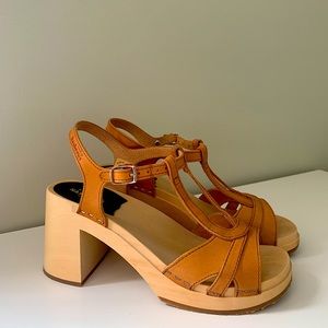 Swedish Hasbeens Ulla 39 Nature Heeled Sandals